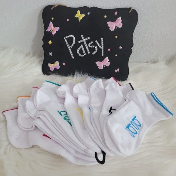 NWT Bebe Ankle Socks Black Set of 9 Pairs Size 4-10 - 74 - Picture 1 of 4